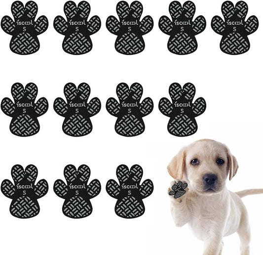 Paw Protection Anti-Slip Handle Prevents Your Dog from Slipping on Hardwood Floors,Perfect for hot Roads,Disposable self Adhesive Dog Shoes Boots Socks Replacement 12pcs (S, Count, 3)
