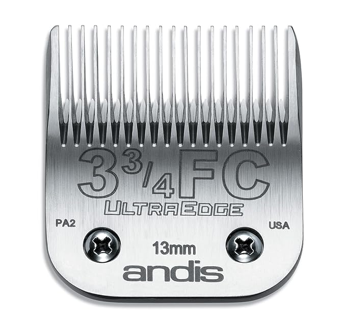 Andis Carbon-Infused Steel UltraEdge Dog Clipper Blade, Size-3-3/4 FC, 1/2-Inch Cut Length (64135)