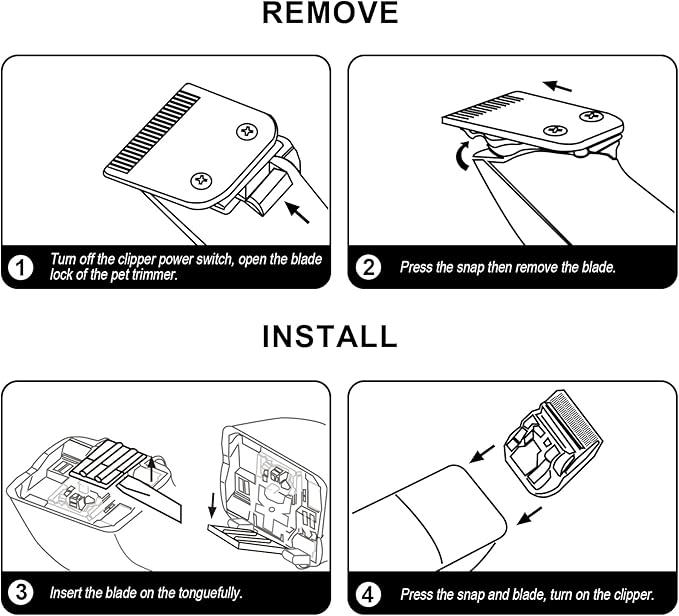 4F Cut Length 3/8"(9.5mm) Detachable Ceramic Pet Dog Clipper Blades Compatible with Most Andis,Oster A5 Wahl KM Series Clippers