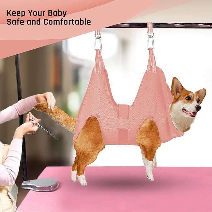 Potens' Pet Dog Grooming Hammock with Security Strap - Large Dog Grooming Hammock for Nail Trimming