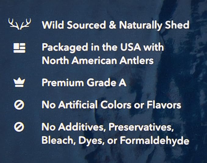 Amazon Brand - Wag Dog Deer Antler Chew, Naturally Shed, Whole, Large 8-9.5 inches (Best for Dogs 30-45 lbs), 3.20 Ounce (Pack of 4)
