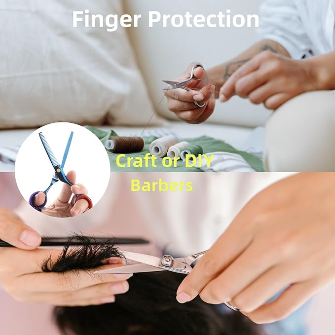 40Pcs Shear Grips Inserts,Soft Silicone Scissors Finger Rings for Comfortable Dog Clipping and Pet Hair Trimming 8 Colors