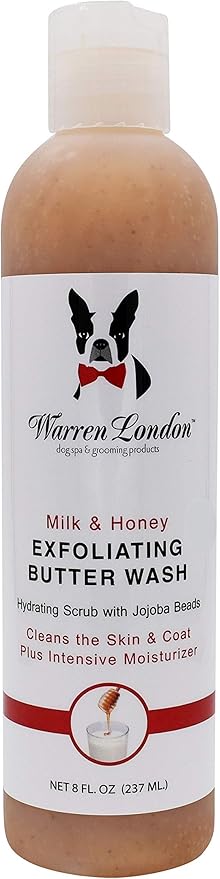 Warren London Exfoliating Butter Wash Dog Shampoo- Conditions & Scrubs Away Dandruff Made USA- Milk & Honey 8oz