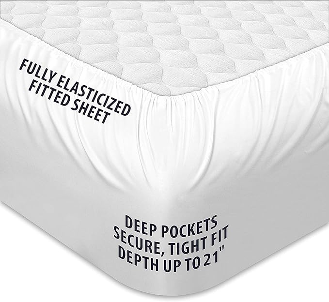 COONP Twin Mattress Topper, Extra Thick Pillowtop, Cooling Plush Mattress Pad Cover Cotton Top Bed Topper Protector with 8-21 Inch Deep Pocket