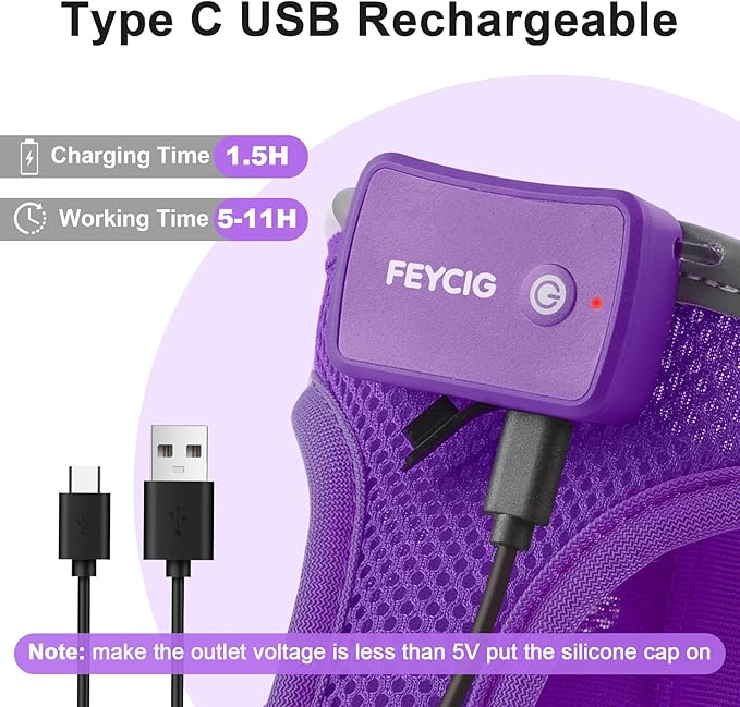 Light Up Dog Harness,LED Dog Harness Rechargeable, Lighted Dog Vest Harness for Night Walking,Reflective Safety Vest for Small Medium Large Dogs,Adjustable Soft Mesh,Purple,XS