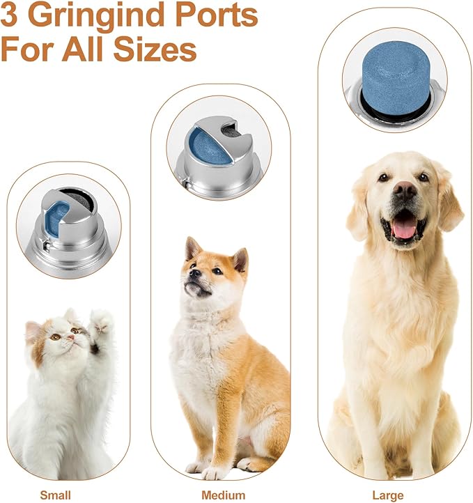 Dog Clippers Grooming Kit Hair Clippers with Nail Grinder Set 4 in 1, Cordless Electric Trimmer- Low Noise Paw Trimmer-USB Rechargeable Quiet Nail Grinder Shaver for Cats and Other Pets （Sliver）