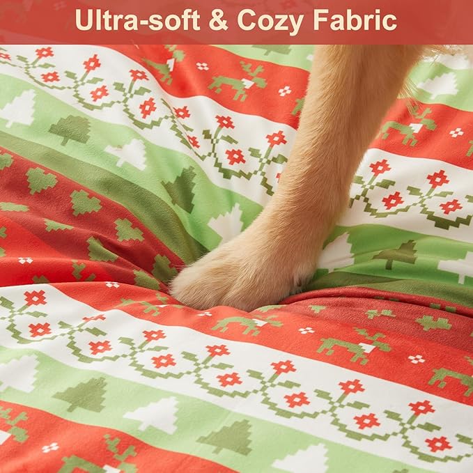 BFPETHOME Christmas Dog Beds for Large Dogs, Orthopedic Dog Bed for Medium Large Dogs,Big Waterproof Couch Dog Pet Bed with Removable Washable Cover