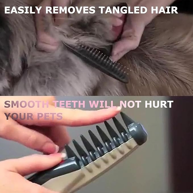 Cat Brush for Shedding - Electric Adjustable Dogs Comb, Comb and Trim 2-In-1 Pet Hair Removal Tool, Suitable for Detangling Tangled Hair on Cats and Dogs (1 Pcs)