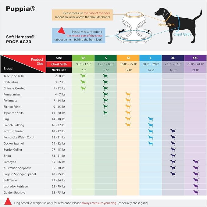 Authentic Puppia Soft Harness, Grey, Large (Pack of 2)
