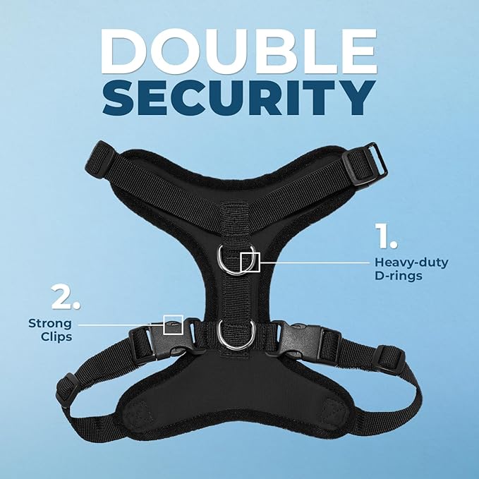 Voyager Step-in Lock Pet Harness - All Weather Mesh, Adjustable Step in Harness for Cats and Dogs by Best Pet Supplies - Black, M