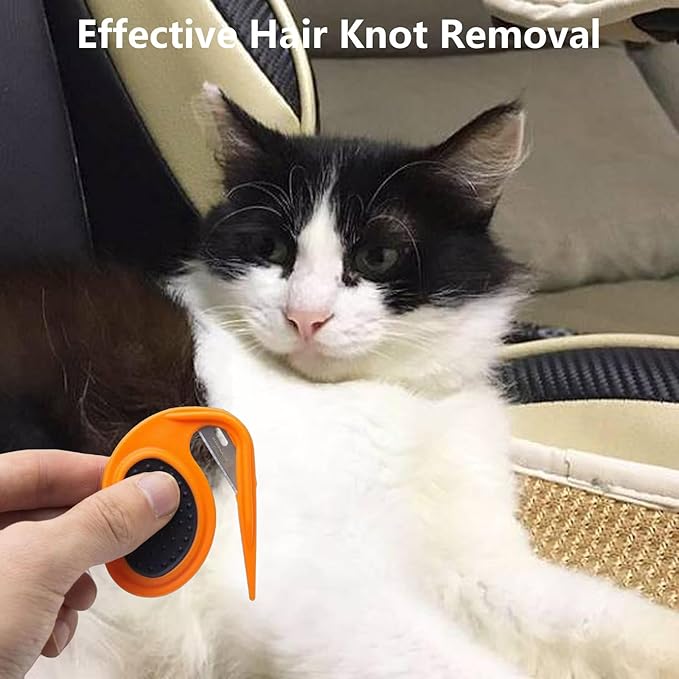 Knotting Comb for Cats and Dogs, Pet Knotting Comb for Medium to Long Hairs Removal, Pet Knotting Comb De Knotting Comb for Dog Pet Hair Removal Tool Cat Dog Grooming Comb Knot Remover,Orange