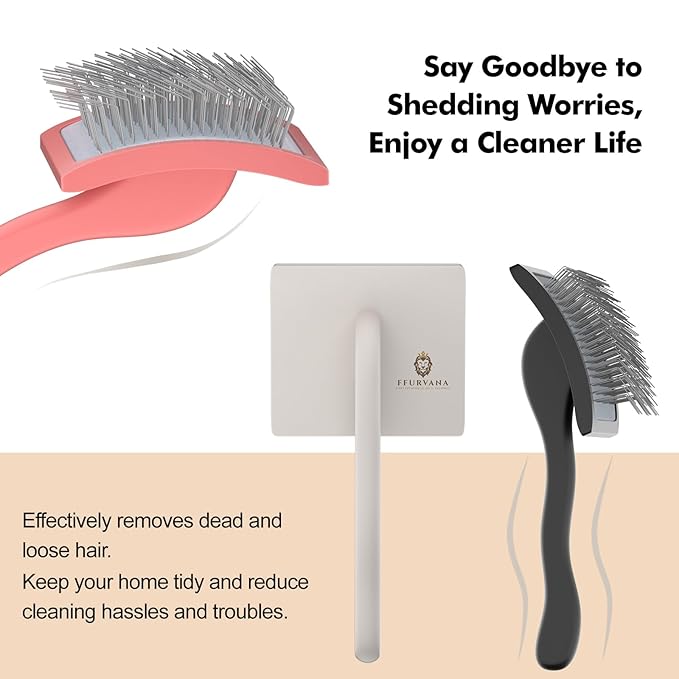 Soft-Touch Slicker Brush – Black – Professional Pet Grooming Brush for Thick & Long-Haired Dogs