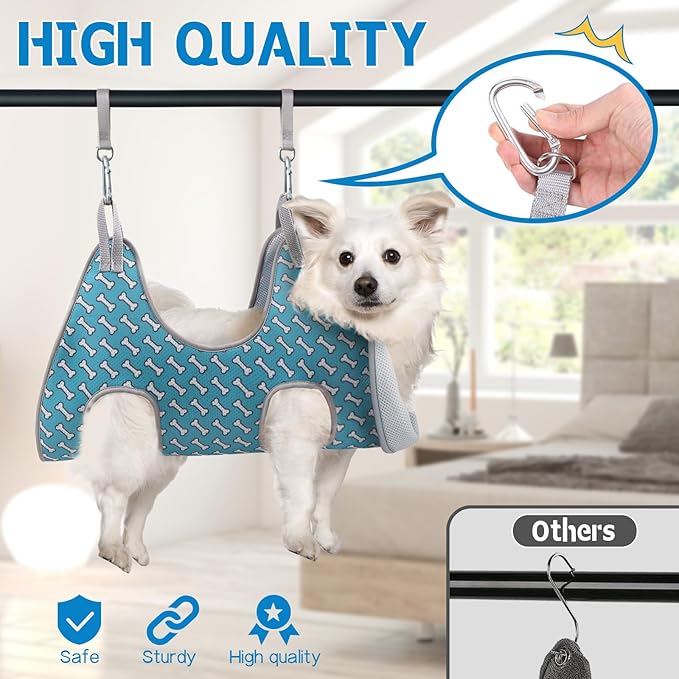 Supet 2XLDog Grooming Hammock Harness for Cats Dogs, Relaxation Pet Grooming Hammock Restraint Dog & Small Animal Leashes Sling for Grooming Dog Grooming Helper for Nail Trimming Clipping Grooming
