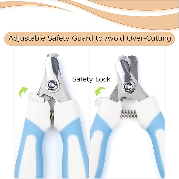 Pet Nail Clippers and Trimmers Feature a Safety Guard for Safe Professional Grooming - Heavy-Duty Design with Nail Files, Ideal for Dogs and Cats - Razor-Sharp for Precise Trimming