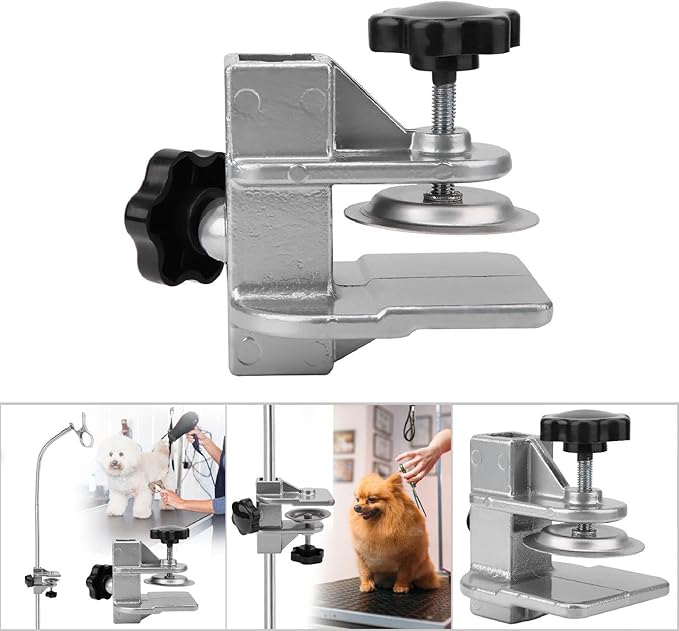 Grooming Table Clamp, Aluminum Pet Grooming Table Arms Aid Accessory Dog Cat Hair Dryer Clamp Clip Holder Pet Grooming Table Accessories for Professional and Home Use (Inner