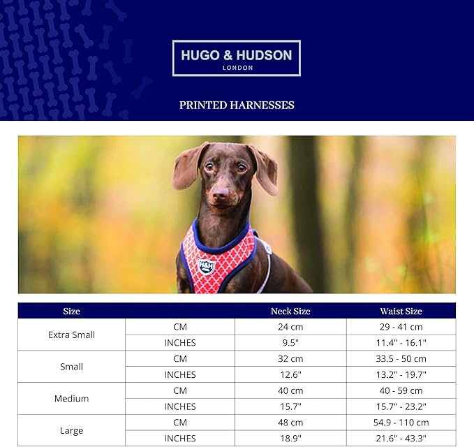 HUGO & HUDSON Dog Harness No-Pull Anti Choke Adjustable Padded Pet Vest, Multi-Color Striped, L