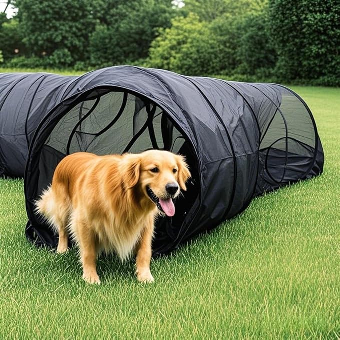 Outdoor Dog Enclosures & Catio with Weatherproof Tunnel, Ventilated Tent, and Portable Playhouse – Pop-Up Pet Playpen for Dogs, Cats, Small Animals
