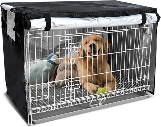 NEVERLAND Dog Crate Cover 42 Inch - Kennel Crate Covers for Dog Cage Waterproof, Universal Durable Oxford Cloth Dog Cage Cover for Most Wire Pet Crates, 42 x 28 x 30 Inch (Cover Only)