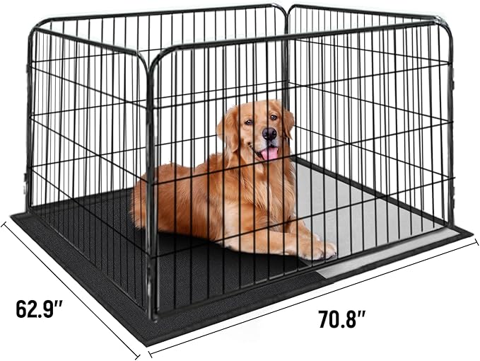 SIRUITON Dog Playpen Cover, with Sun/Rain Cover. Sun Shade Specialized Dog Playpen Fits for 24/32/40/45/50" H 8 Panels Dog Playpen. (Note: Cover Only)