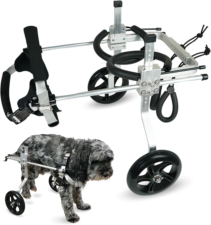 Dog Wheelchair for Back Legs – Small, Medium & Large – Lightweight Aluminum Alloy - Adjustable Wheelchair for Dogs with Disabled Hind Legs – Cat Wheelchair - Dog Carts with Wheels