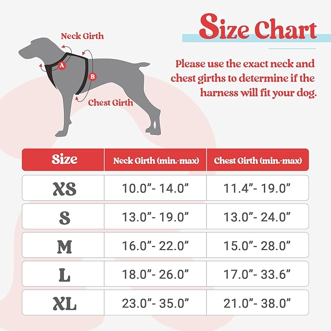 rabbitgoo Dog Harness, No-Pull Pet Harness with 2 Leash Clips, Adjustable Soft Padded Dog Vest, Reflective No-Choke Pet Oxford Vest with Easy Control Handle for Large Dogs, Red & Teal, L