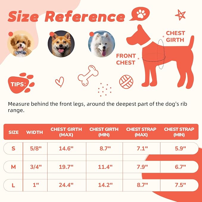 Dog Harness for Small Dogs Rayon Derived from Bamboo 90%, Polyester 10%, Step-in Adjustable Dog Harness XS XXS Dog Harness Available for Small Dogs-Orange