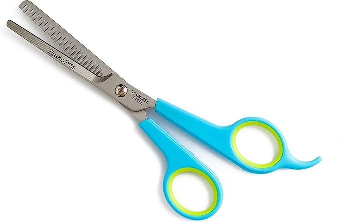 Premium Quality Grooming Scissors Set for Dog and Cats (2 Piece Set Incudes Cutting Shear and Thinning Shear 6.5 inch) with Rounded tips
