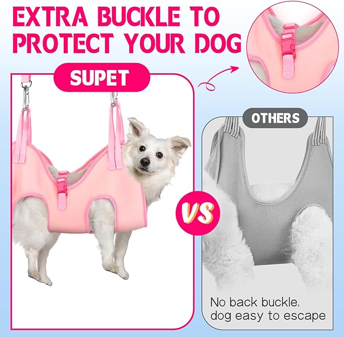 Supet Dog Grooming Hammock, Helpful Hammock for Nail Trim, Restraint Sling for Nail Clipping, Cat Grooming Hammock for Dog Pet to Nail Trimming