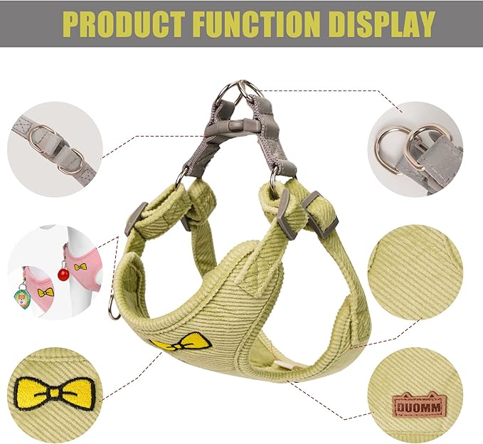 No Pull Dog Harness with Leash Pet Soft Vest Harness and Leash Set Dog Cat No Choke Escape Proof Harness Reflective Step in Harness for Small Medium Dogs Cats (Pastel Green, XLarge)