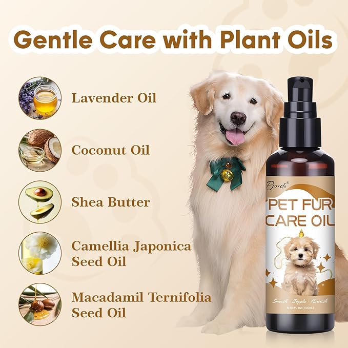 Waterless Dog Shampoo No Rinse Foam, Dog Dry Shampoo, with Pet Fur Care Oil, Pet Sensitive Glove & Stainless Steel Pets Grooming Comb, Clean Quickly, Soothe & Moisturize