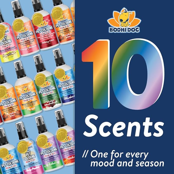 Bodhi Dog Natural Dog Cologne (Orange Sherbert) - Premium Scented Deodorizing Pet Perfume w/Conditioner for Dogs & Cats - Keeps Pets Fresh & Clean - Gentle and Safe Formula, Made in USA (17 Fl Oz)