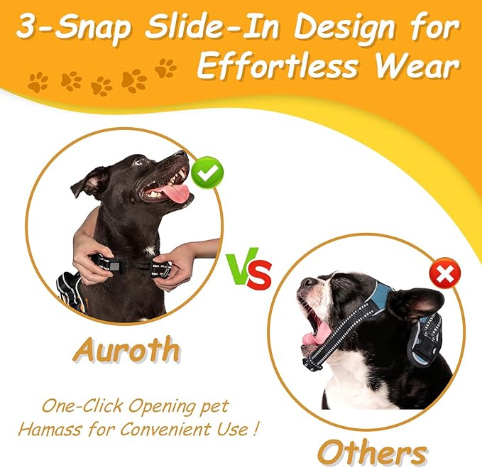 AUROTH Dog Harness Small Sized Dog, Small No Pull Dog Harness, Dog Harness for Small Dogs, Harness Small Size Dog Vest Harness with Handle, Army Yellow S