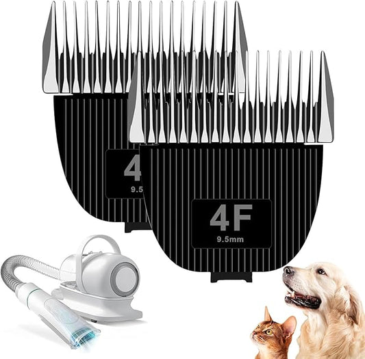 Replacement Blade for nebot P1 Pro Pet Grooming Kit & Vacuum,Size-4F Cut Length 3/8"(9.5mm),Made of Ceramic Blade & Stainless Steel Blade,2 Pack