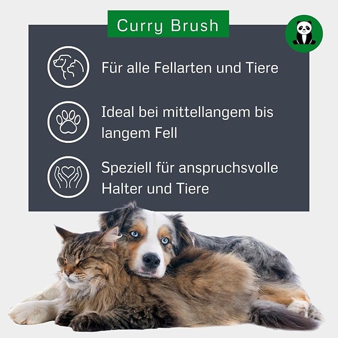 Curry Brush with Rubber Bristles for Pets