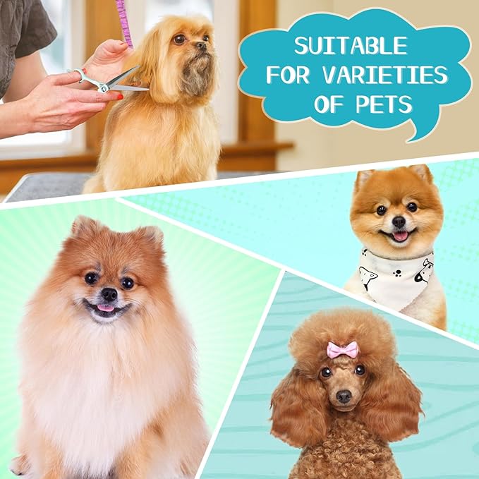 Dog Cat Grooming Scissors Kit,Pet Grooming scissors Set,Dog Scissors for Grooming,Incude Thinning,Straight,Curved Grooming Scissors and Comb for dogs, cats.