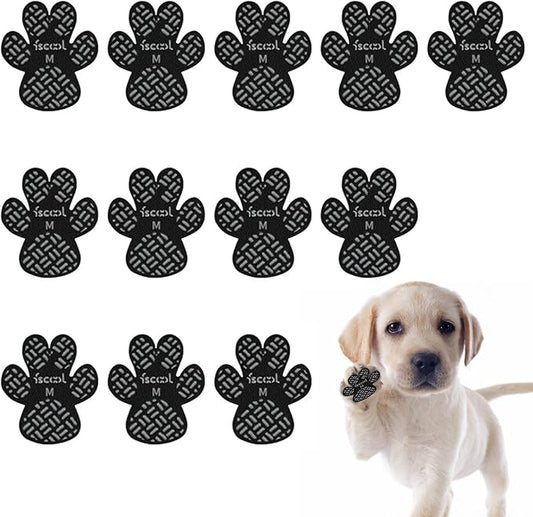 Paw Protection Anti-Slip Handle Prevents Your Dog from Slipping on Hardwood Floors,Perfect for hot Roads,Disposable self Adhesive Dog Shoes Boots Socks Replacement 12pcs (M, Count, 3)