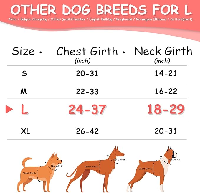 AUROTH Dog Harness for Large Dogs, Dog Vest Harness Large Size Dog, Large Dog Harness, No Pull Dog Harness for Large Dogs with Handle, Rose Red L
