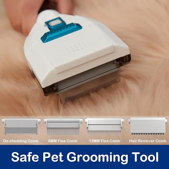 Pet Grooming Kit with 3.4L Oversized Vacuum Suction - 99% Pet Hair Removal - Professional Dog Clippers & Shedding Tools for Cats, Teddy, Poodle, Golden Retrievers (Metallic Silver)