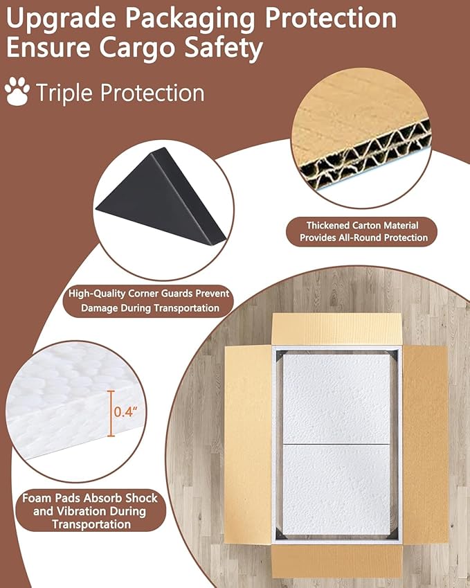 Piskyet Dog Crate Topper Wood Countertop for 48 42 36 30 24 inch Dog Cage, Dog Crate Cover,Dog Kennel Topper(Crate Not Include) (White, for 30 Inch Crate)