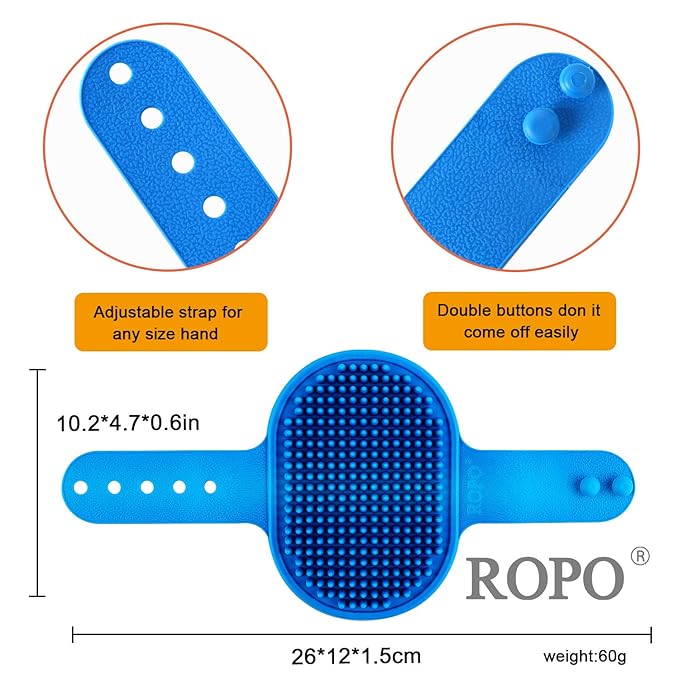 ROPO Dog Grooming Brush, 2pcs Pet Cat and Dog Comb Tool Materials, Easy to Use, Lightweight and Portable, Suitable for Any Pet with Hair Guarantee