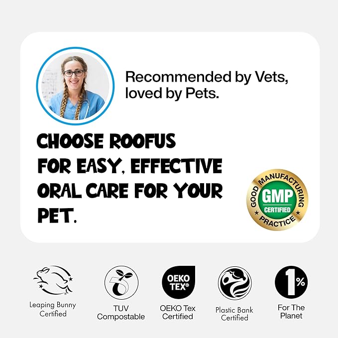 Teeth Cleaning Wipes 60 Packs - Dental Wipes to Reduce Plaque & Tartar for Dogs & Cats - Mint Pet Dental Wipes for Oral Freshness - Dog Tooth Brushing Kit Dental Wipes