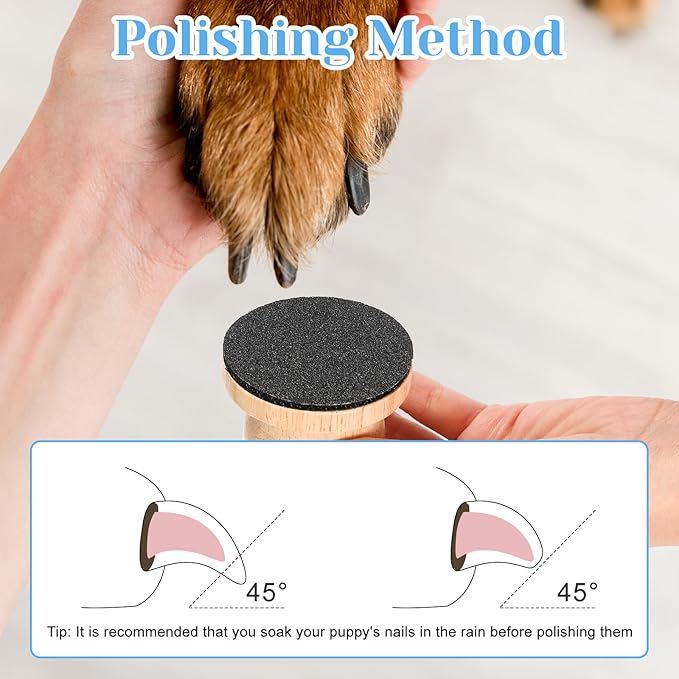 Dog Nail File for Wooden，Dog Scratch Pad for Nails with 3 Replaceable Sandpaper,Suitable for Pet Stores, Home Cats and Other Small Pets to Use (White)