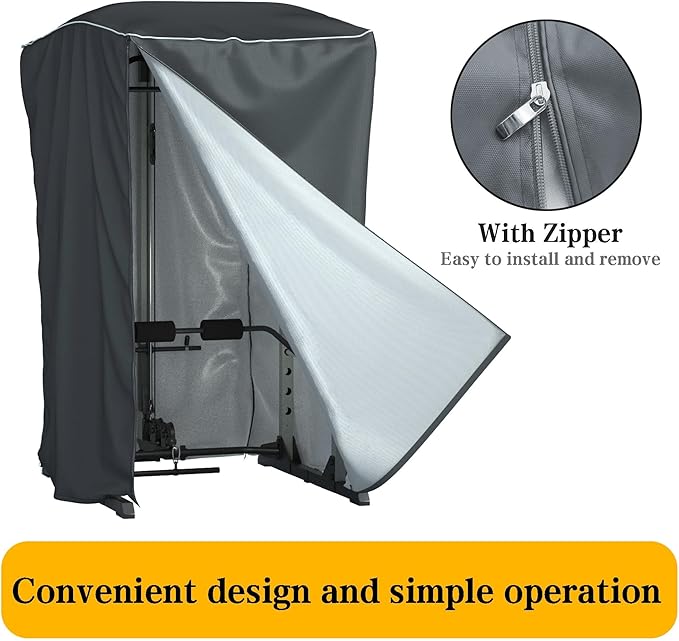 Power Cage Cover,Strength Training Power Cage Covers,84" H x 47" L x 69" W-Squat Rack Cage Accessories Outdoor And indoor Universal Dust and Waterproof Four-Season Protective Cover-Black