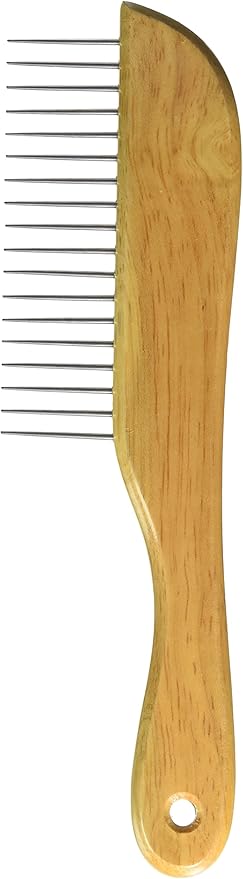 OmniPet Wooden Handle Comb for Grooming Long Haired Cats & dogs - Pet Detangler Brush for Long & Curly Hair - Comb Removes & Prevents Matted Fur - Perfecting For Cocker, Poodle mixes, Cat Undercoat