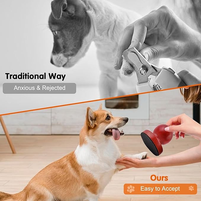 Dog Nail File, Wooden Round No Pressure Dog Nail Trimmers with 3 Replaceable Sandpapers for Stressfree Nail Trimming, Professional Relaxing Dog Nail Scratch Board