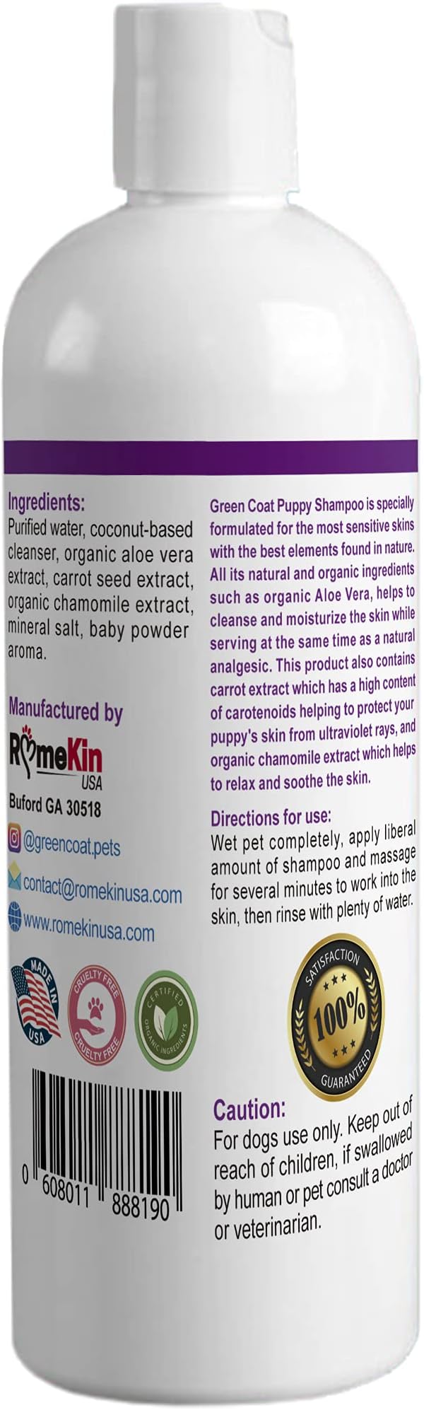 Natural Shampoo for Puppy |Formulated for The Most Sensitive Skin | 100% Natural Ingredients | Protects Your Puppy's Skin | Made in The USA | 16fl oz 473 ml.