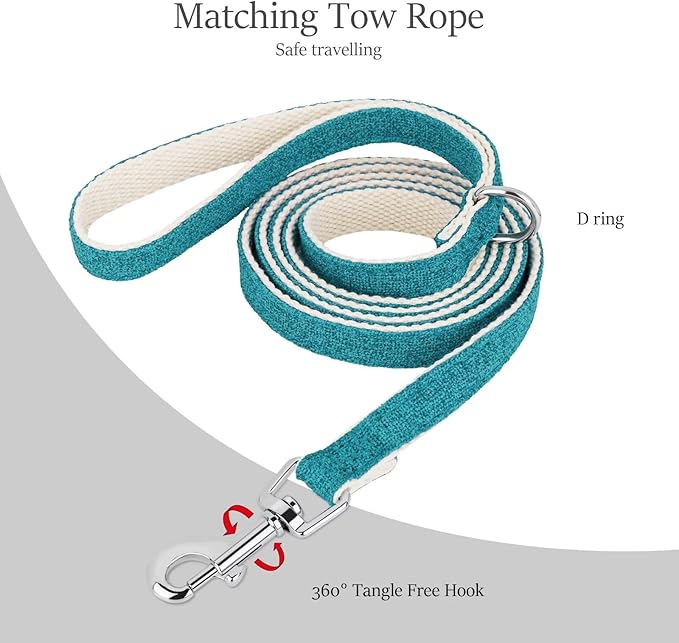 Beirui Small Dog Harness and Leash Set, Soft Lightweight Puppy Harness, Adjustable Bow Tie Puppy Harness for Small Dogs (Blue, S)