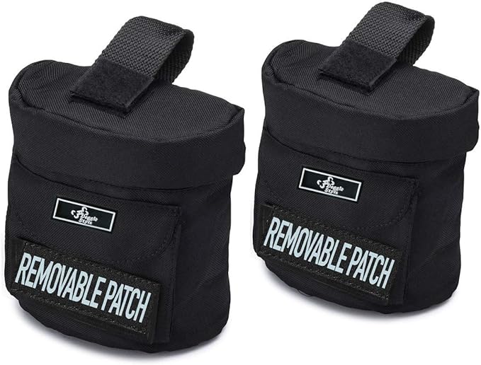 Service Dog Harness with Removable Saddle Bag Backpack Carrier Traveling Carrying Bag. 2 Removable Patches. Please Measure Dog Before Ordering. Made by Doggie Stylz (Girth 19-25", Black)