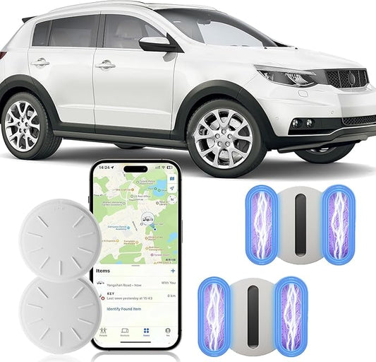 Car Tracker GPS Tracker for Vehicles,No Monthly Fee Car GPS Tracker,Real Time GPS Tracking Device with Magnetic Case,Global Coverage Location Tracker for Car,Kids,Elderly,Pet,Items (White,2PCS)