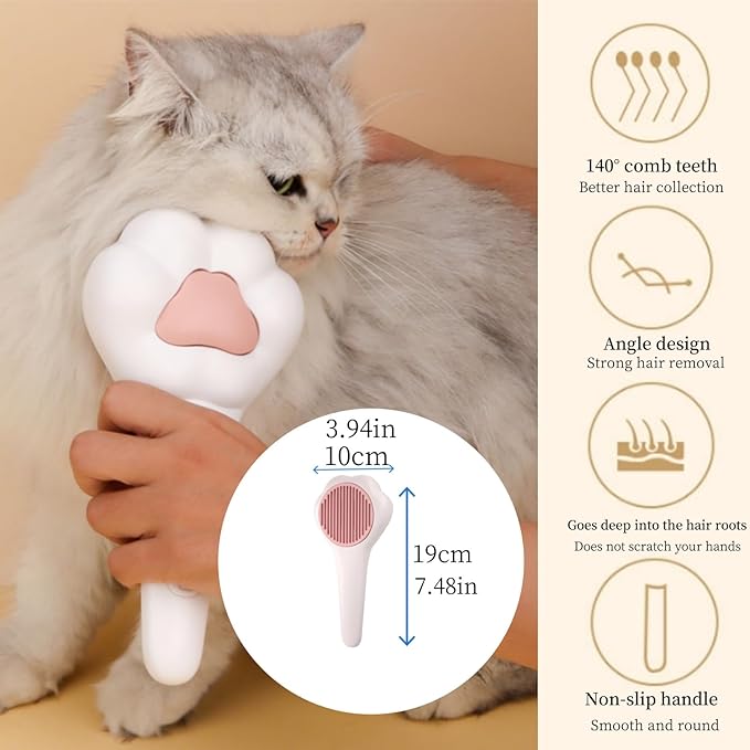 3PCS Cat Brush with Release Button,Dog Brush,Cat Brush Dog Brush for Shedding Grooming, Cat Brushes for Indoor Cats, Dog Grooming Brush Pet Brush for Semi-Short to Semi-Long Hair
